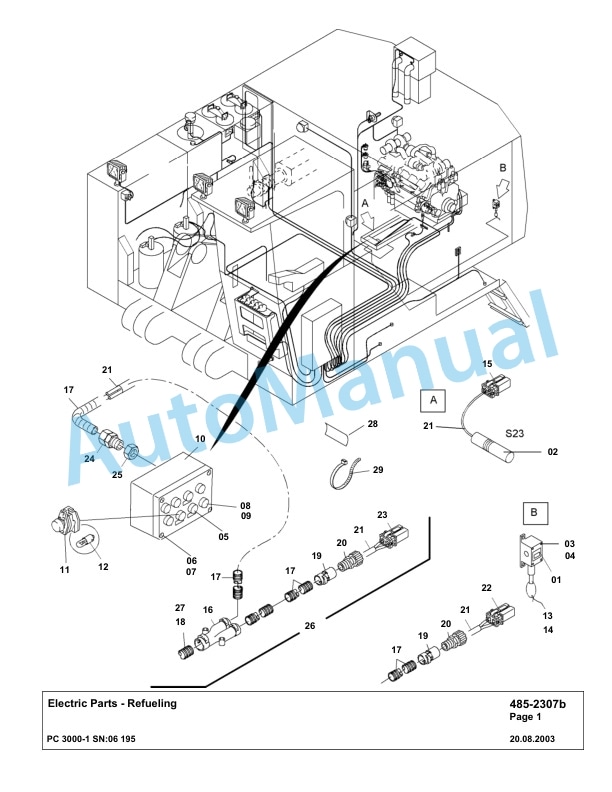 Komatsu PC3000-1 Hydraulic Mining Excavator Parts Manual G06195-4