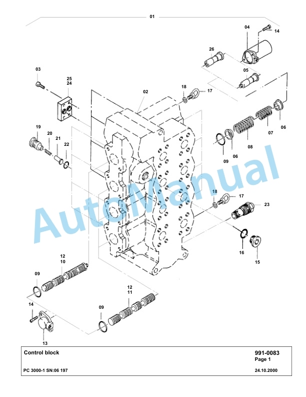 Komatsu PC3000-1 Hydraulic Mining Excavator Parts Manual G06197-5