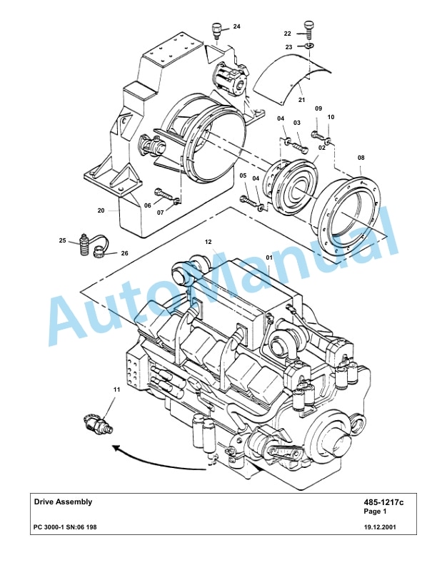 Komatsu PC3000-1 Hydraulic Mining Excavator Parts Manual G06198-2