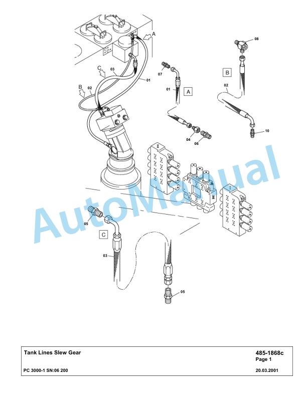 Komatsu PC3000-1 Hydraulic Mining Excavator Parts Manual G06200-3