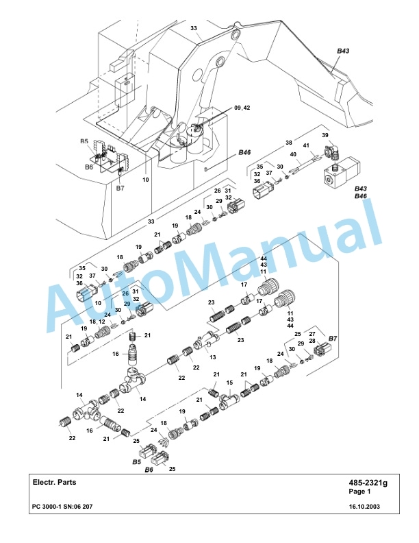 Komatsu PC3000-1 Hydraulic Mining Excavator Parts Manual G06207-4