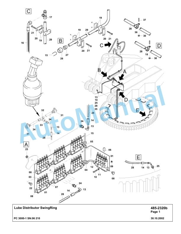 Komatsu PC3000-1 Hydraulic Mining Excavator Parts Manual G06210-4