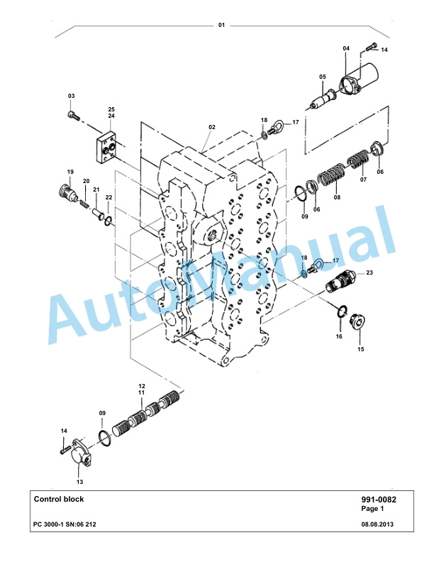Komatsu PC3000-1 Hydraulic Mining Excavator Parts Manual G06212-5