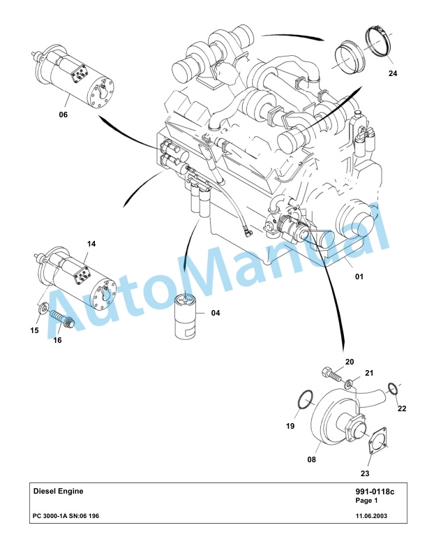 Komatsu PC3000-1A Hydraulic Mining Excavator Parts Manual G06196-5