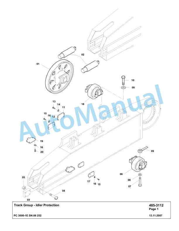 Komatsu PC3000-1E Hydraulic Mining Excavator Parts Manual G06252-4