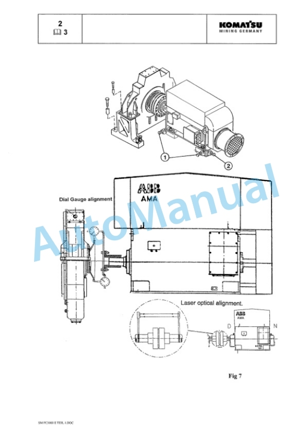 Komatsu PC3000-1E Hydraulic Mining Shovel Service Manual GZEBM06220-2