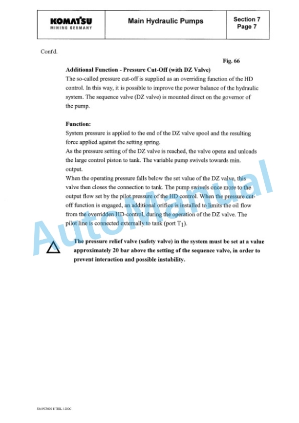 Komatsu PC3000-1E Hydraulic Mining Shovel Service Manual GZEBM06220-3