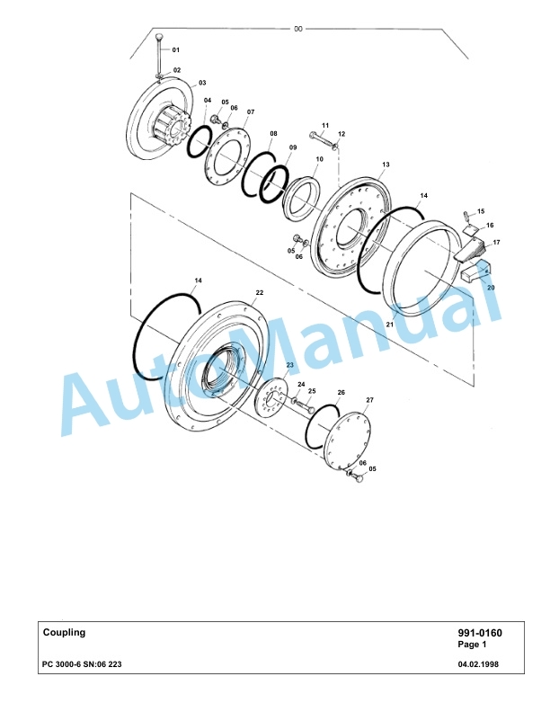 Komatsu PC3000-6 Hydraulic Mining Excavator Parts Manual G06223-5