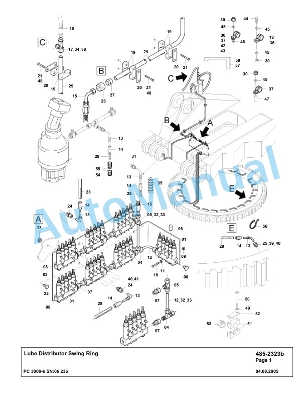 Komatsu PC3000-6 Hydraulic Mining Excavator Parts Manual G06236-4