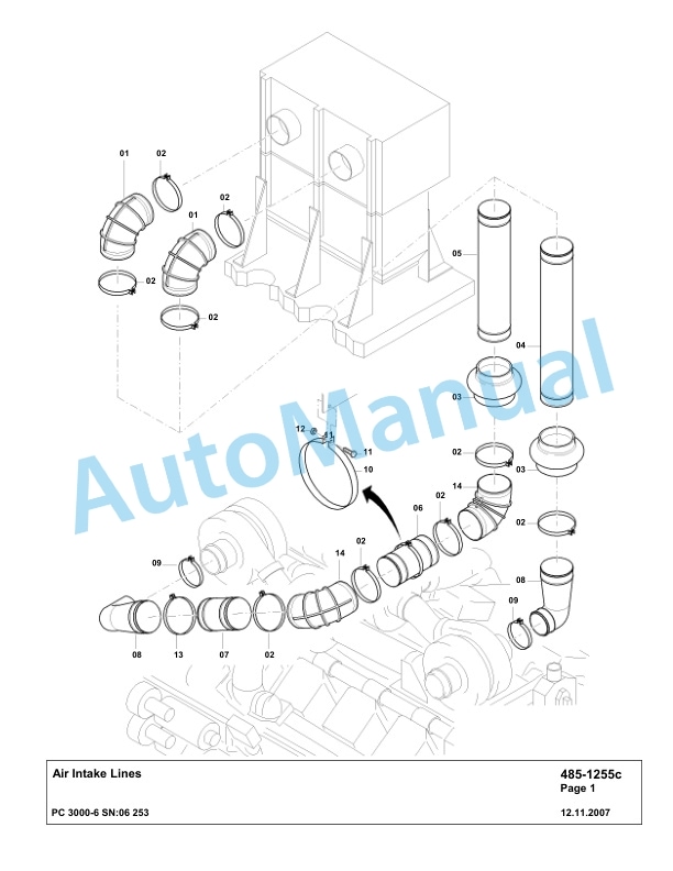 Komatsu PC3000-6 Hydraulic Mining Excavator Parts Manual G06253-2