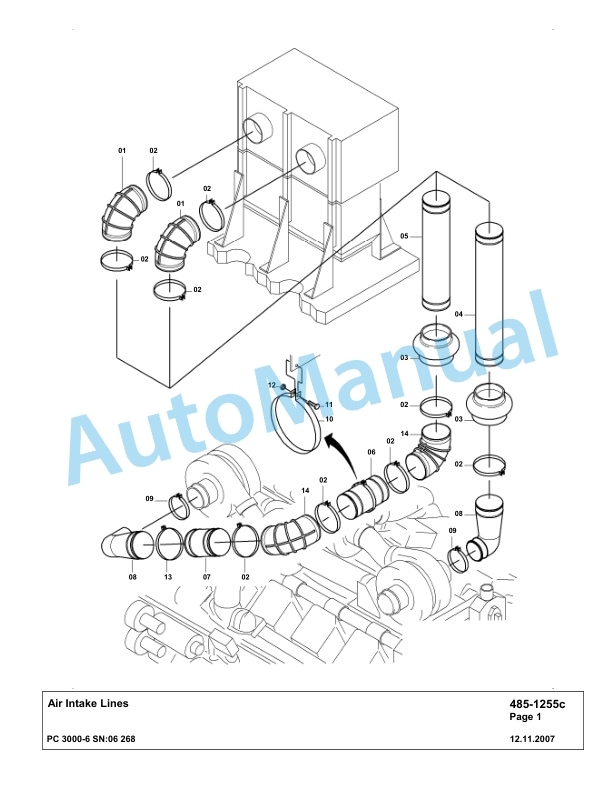 Komatsu PC3000-6 Hydraulic Mining Excavator Parts Manual G06268-2