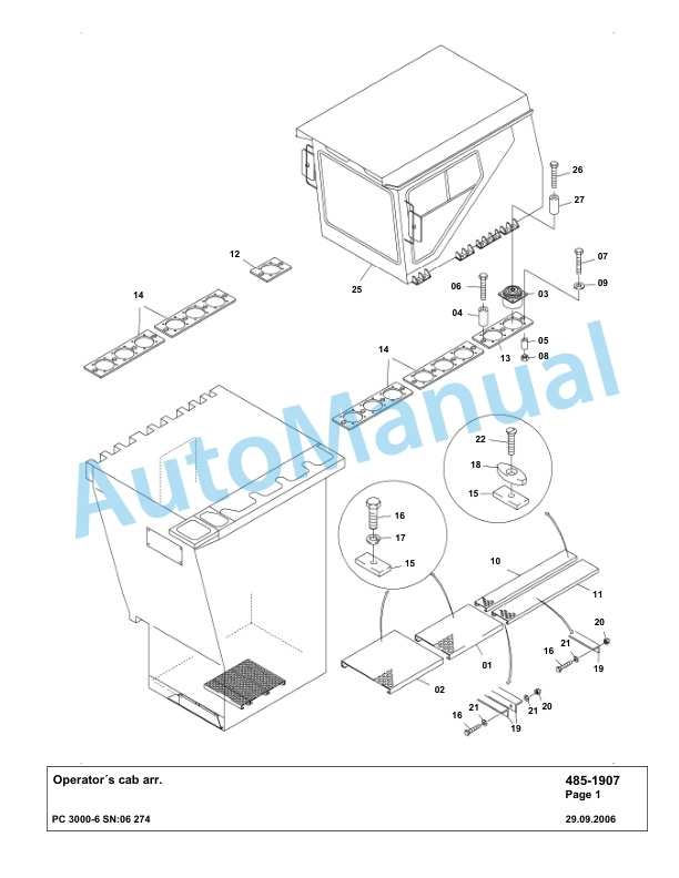 Komatsu PC3000-6 Hydraulic Mining Excavator Parts Manual G06274-3
