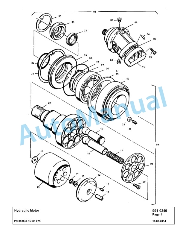 Komatsu PC3000-6 Hydraulic Mining Excavator Parts Manual G06275-5