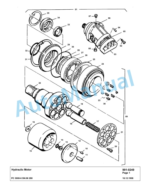 Komatsu PC3000-6 Hydraulic Mining Excavator Parts Manual G06280-5