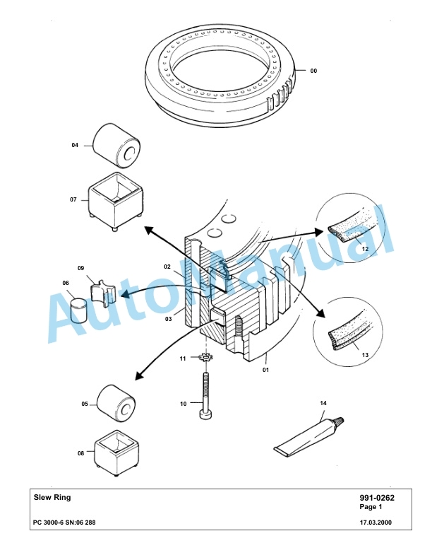Komatsu PC3000-6 Hydraulic Mining Excavator Parts Manual G06288-5