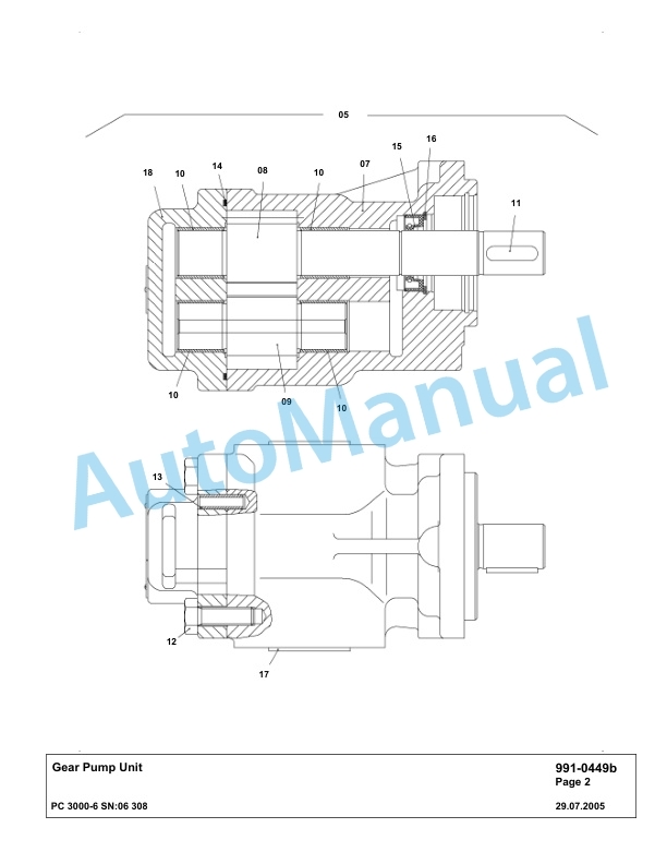 Komatsu PC3000-6 Hydraulic Mining Excavator Parts Manual G06308-5