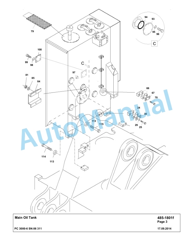 Komatsu PC3000-6 Hydraulic Mining Excavator Parts Manual G06311-2