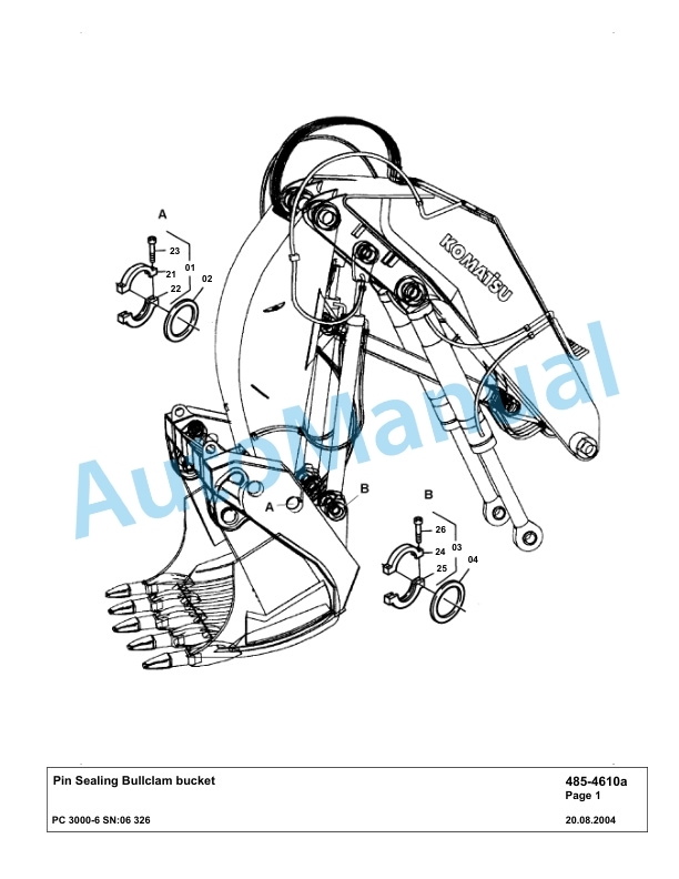Komatsu PC3000-6 Hydraulic Mining Excavator Parts Manual G06326-3