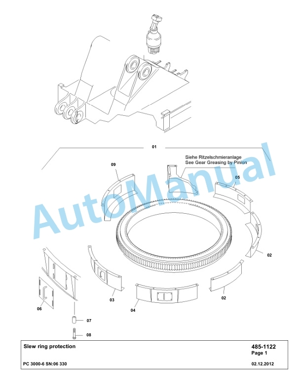 Komatsu PC3000-6 Hydraulic Mining Excavator Parts Manual G06330-2