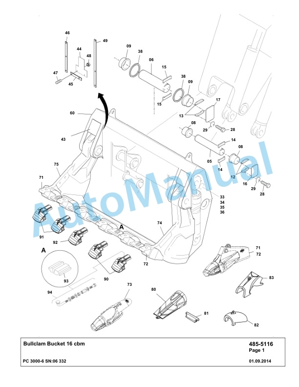 Komatsu PC3000-6 Hydraulic Mining Excavator Parts Manual G06332-3