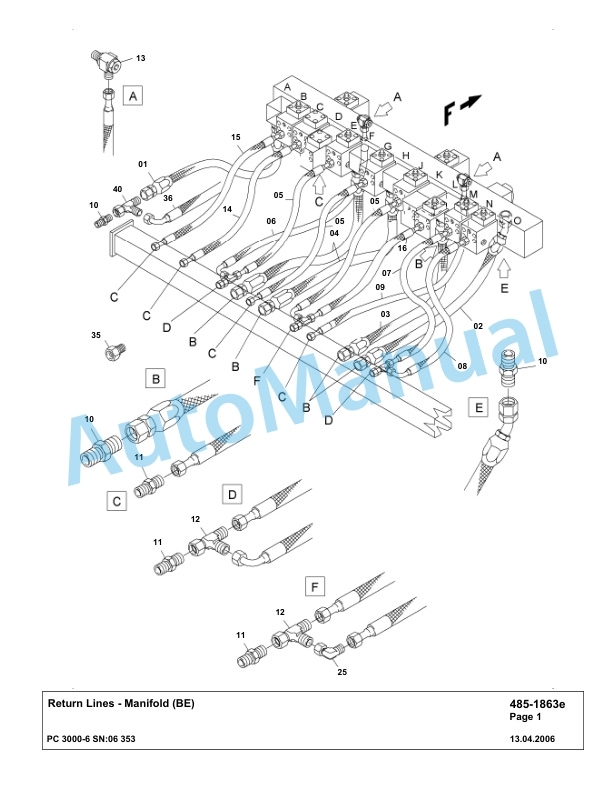 Komatsu PC3000-6 Hydraulic Mining Excavator Parts Manual G06353-2