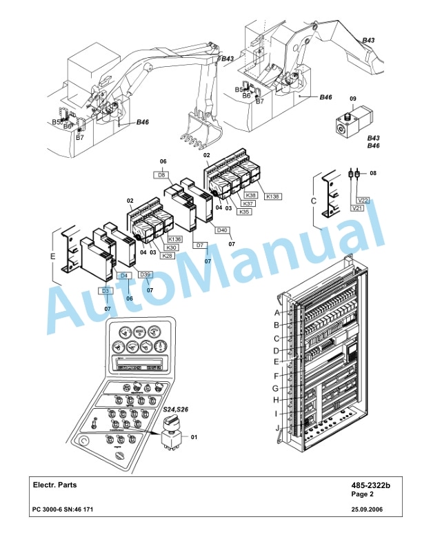 Komatsu PC3000-6 Hydraulic Mining Excavator Parts Manual G46171-4