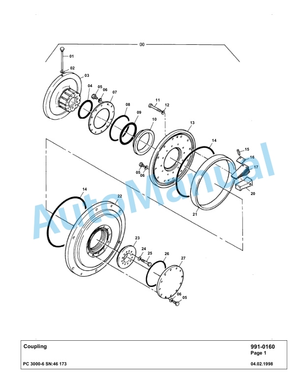 Komatsu PC3000-6 Hydraulic Mining Excavator Parts Manual G46173-5