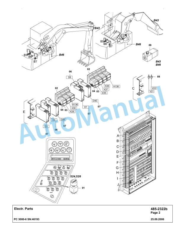 Komatsu PC3000-6 Hydraulic Mining Excavator Parts Manual G46193-4