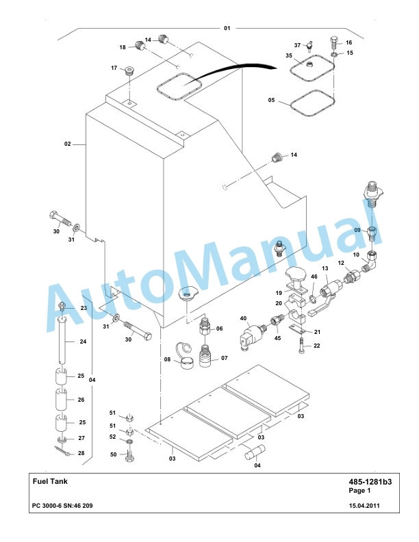Komatsu PC3000-6 Hydraulic Mining Excavator Parts Manual G46209-2