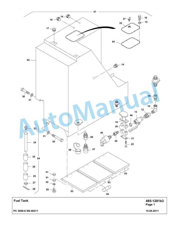Komatsu PC3000-6 Hydraulic Mining Excavator Parts Manual G46211-2