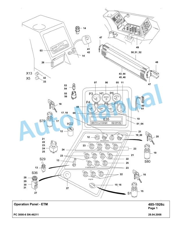Komatsu PC3000-6 Hydraulic Mining Excavator Parts Manual G46211-3