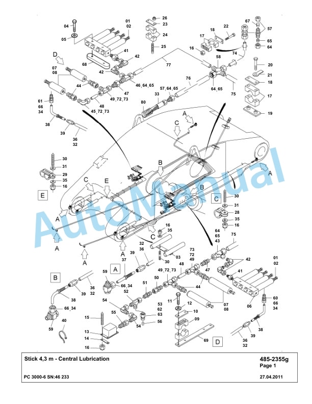 Komatsu PC3000-6 Hydraulic Mining Excavator Parts Manual G46233-4