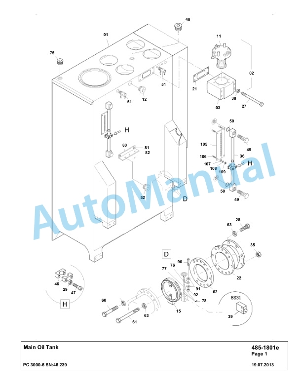 Komatsu PC3000-6 Hydraulic Mining Excavator Parts Manual G46239-2