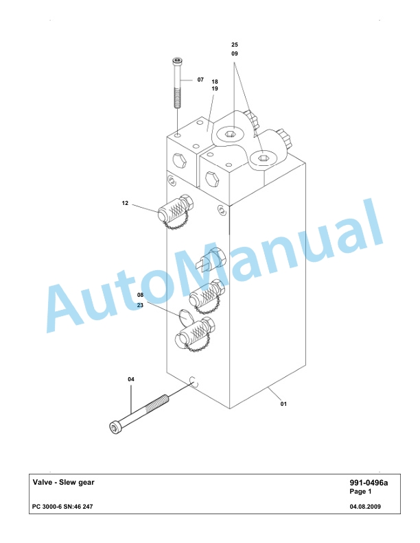 Komatsu PC3000-6 Hydraulic Mining Excavator Parts Manual G46247-5