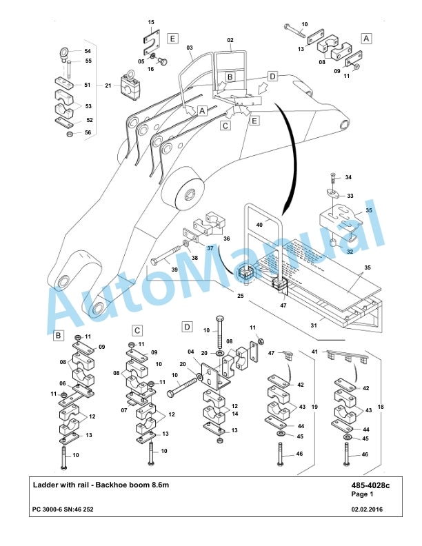 Komatsu PC3000-6 Hydraulic Mining Excavator Parts Manual G46252-4
