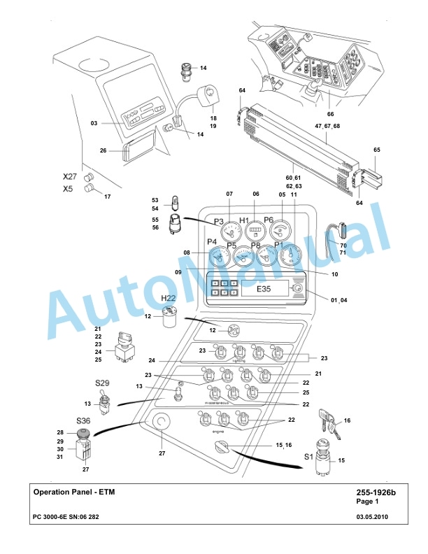 Komatsu PC3000-6E Hydraulic Mining Excavator Parts Manual G06282-2