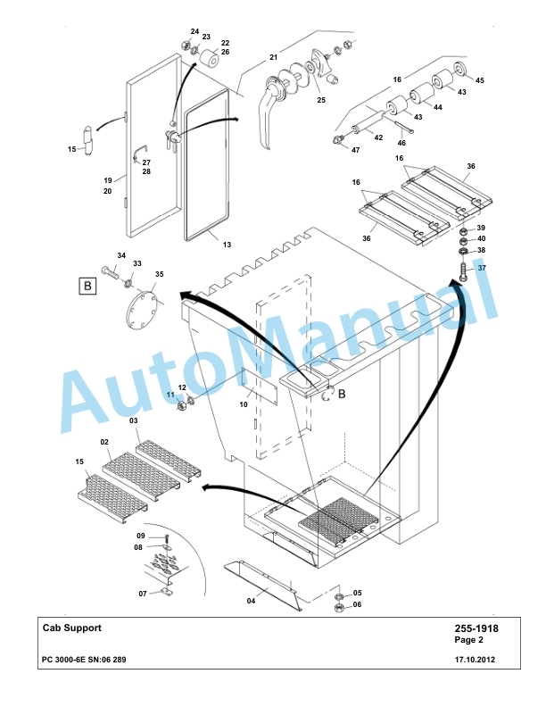 Komatsu PC3000-6E Hydraulic Mining Excavator Parts Manual G06289-2