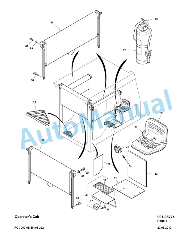 Komatsu PC3000-6E Hydraulic Mining Excavator Parts Manual G06292-5