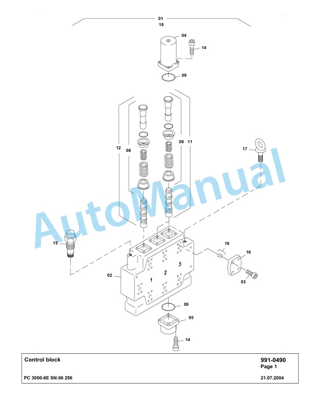 Komatsu PC3000-6E Hydraulic Mining Excavator Parts Manual G06296-5