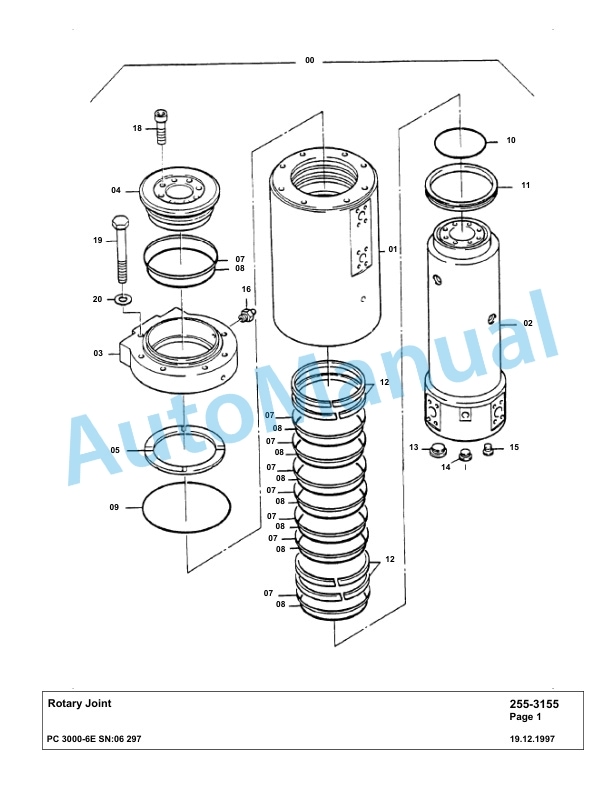 Komatsu PC3000-6E Hydraulic Mining Excavator Parts Manual G06297-3