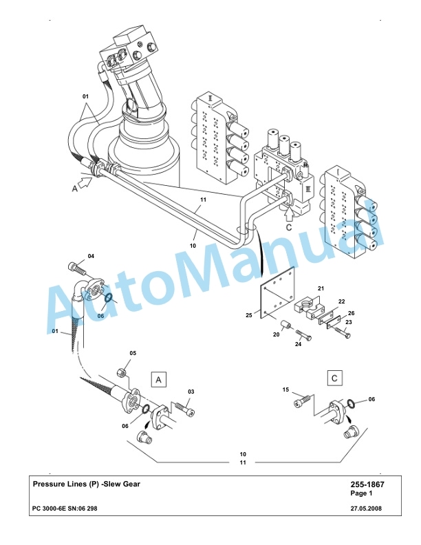 Komatsu PC3000-6E Hydraulic Mining Excavator Parts Manual G06298-2