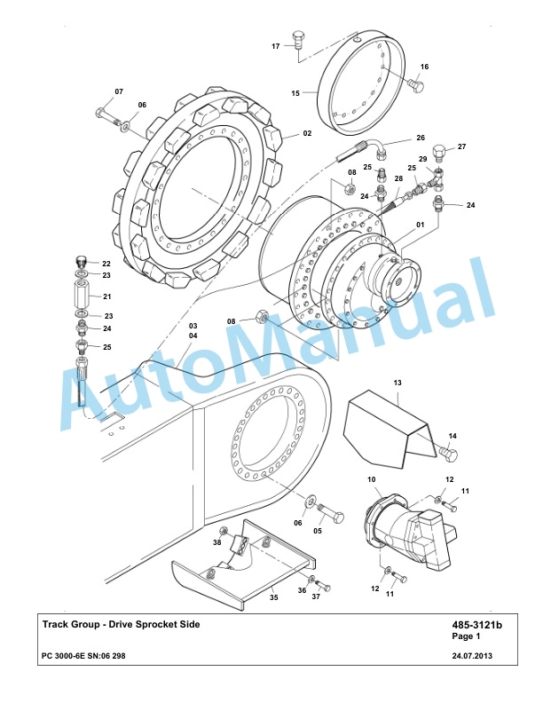 Komatsu PC3000-6E Hydraulic Mining Excavator Parts Manual G06298-4
