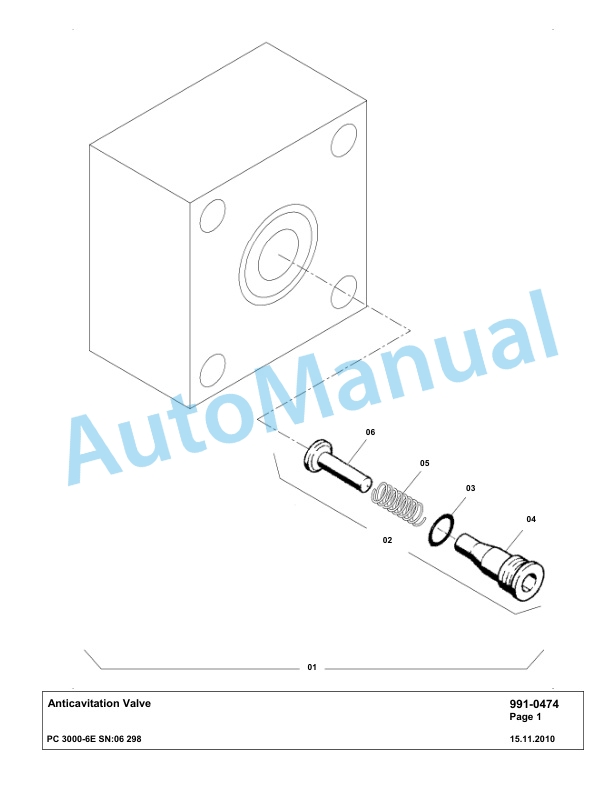 Komatsu PC3000-6E Hydraulic Mining Excavator Parts Manual G06298-5