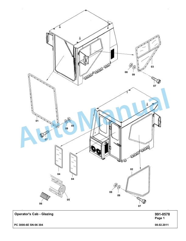 Komatsu PC3000-6E Hydraulic Mining Excavator Parts Manual G06304-5