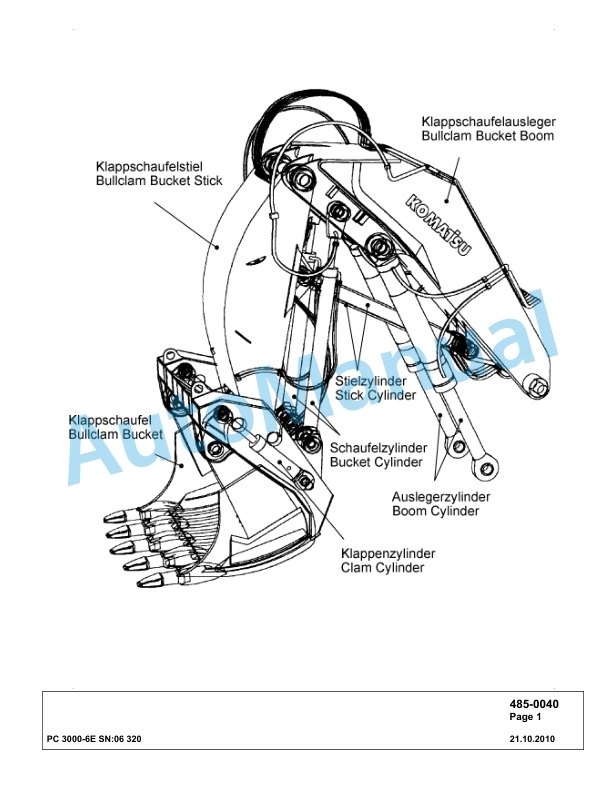 Komatsu PC3000-6E Hydraulic Mining Excavator Parts Manual G06320-3