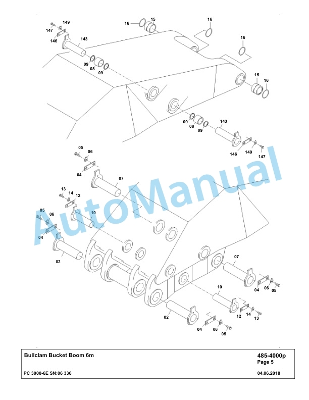 Komatsu PC3000-6E Hydraulic Mining Excavator Parts Manual G06336-4