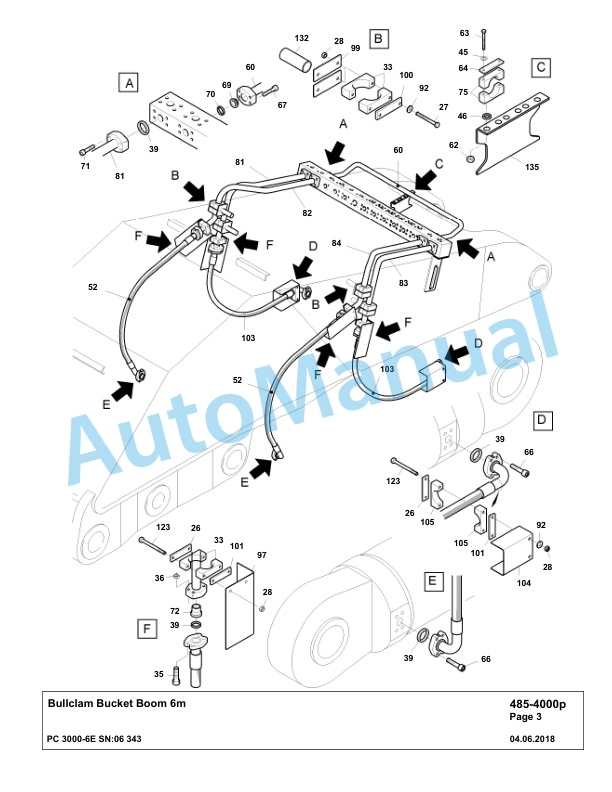 Komatsu PC3000-6E Hydraulic Mining Excavator Parts Manual G06343-4