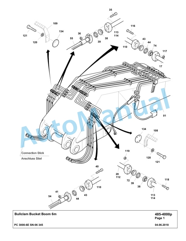 Komatsu PC3000-6E Hydraulic Mining Excavator Parts Manual G06345-4