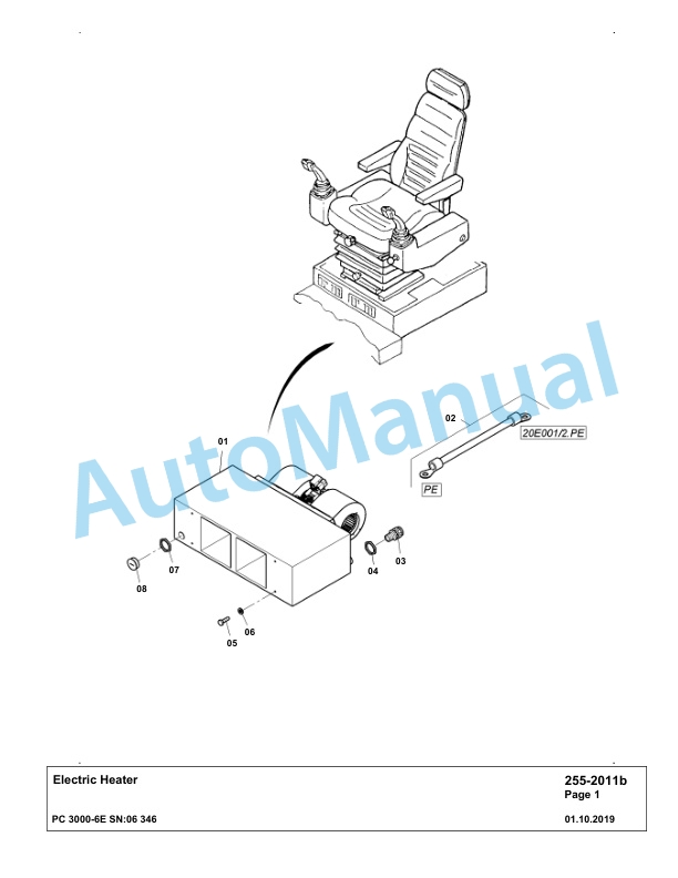 Komatsu PC3000-6E Hydraulic Mining Excavator Parts Manual G06346-2