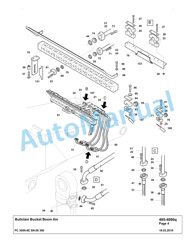 Komatsu PC3000-6E Hydraulic Mining Excavator Parts Manual G06360-4